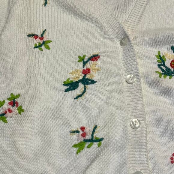 Vintage corsage floral embroidered cardigan - Picture 3 of 7